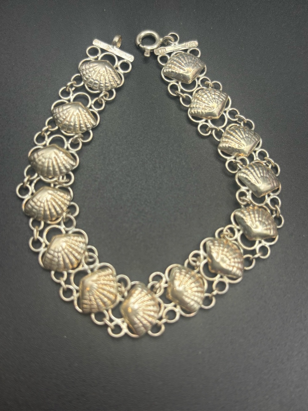 Sterling Silver Shell Link Bracelet